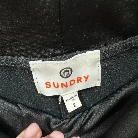 Sundry black jogger pants with white stripes on side 2 - Picture 7 of 9